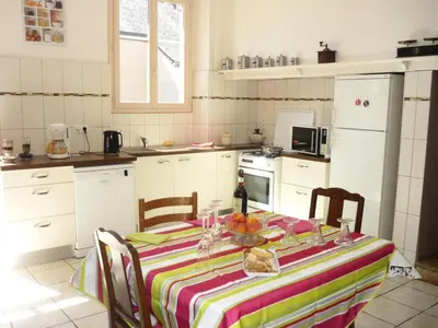 Cuisine ou kitchenette dans l'établissement Gîte de France à Vars-sur-Roseix 3 épis - Gîte de France 9 personnes MAE-0184