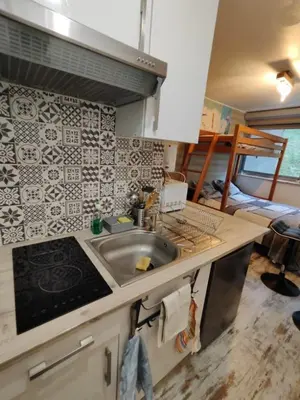 Cuisine ou kitchenette dans l'établissement Studio à Super Besse 800m des pistes