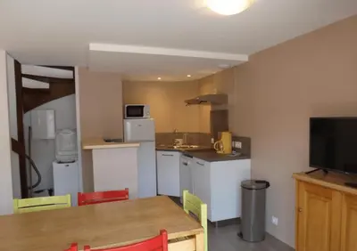 Cuisine ou kitchenette dans l'établissement Gite 12 Gîte au Puy Mary Hébergement Confortable pour Familles et Amis