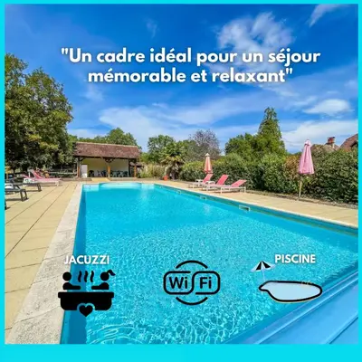 Piscine de l'établissement Gîte le Cantou, Martel avec piscine & jacuzzi ou située à proximité