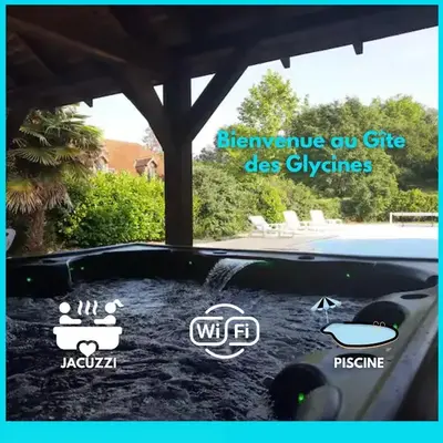 Gite 06-Les Glycines avec piscine & jacuzzi-5 pers