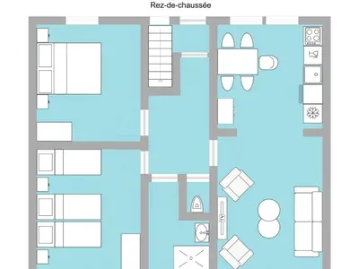 Plan de l'établissement Appartement Les Agapanthes, 3*, 5 pers, Jardin clos, Conciergerie - FR-1-858-26