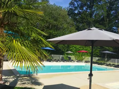 Piscine de l'établissement Mobil-home confortable avec terrasse - 6 personnes - API-1-52-1308 ou située à proximité